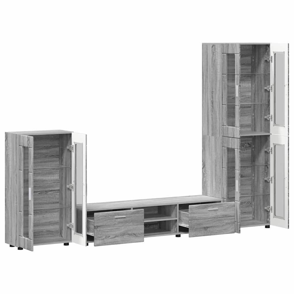 Set TV komoda FLORIN 3 pcs Siva Sonoma Konstruirano drvo