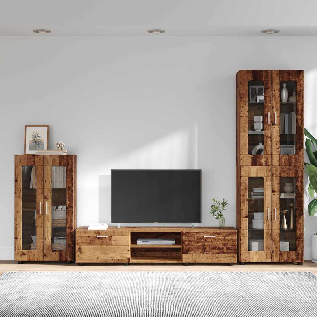 Set TV komoda FLORIN 3 pcs Staro drvo Konstruirano drvo