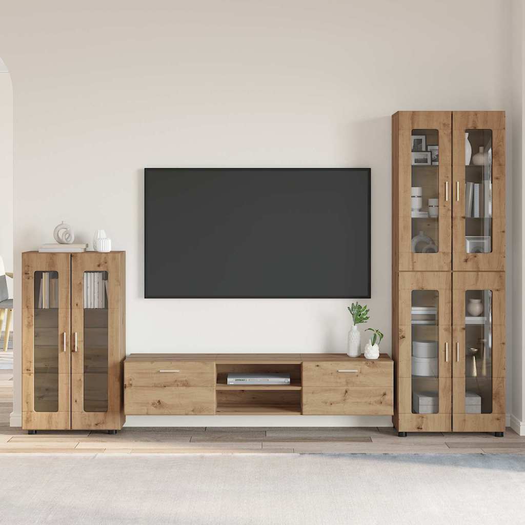 Set TV komoda FLORIN 3 pcs Umjetnički hrast Konstruirano drvo