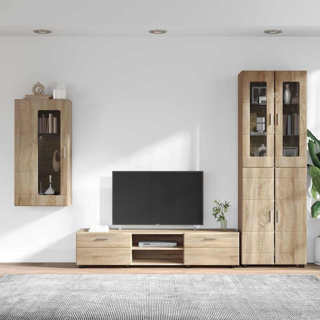 Set TV komoda Zidne FLORIN 3 pcs Sonoma hrast Konstruirano drvo