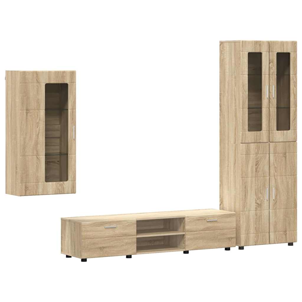 Set TV komoda Zidne FLORIN 3 pcs Sonoma hrast Konstruirano drvo