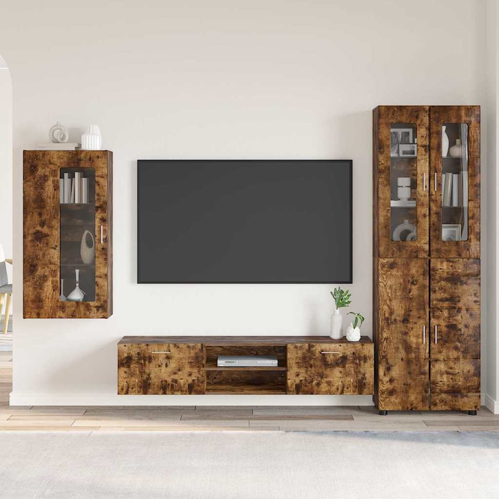 Set TV komoda FLORIN 3 kom. Dimljeni hrast Konstruirano drvo
