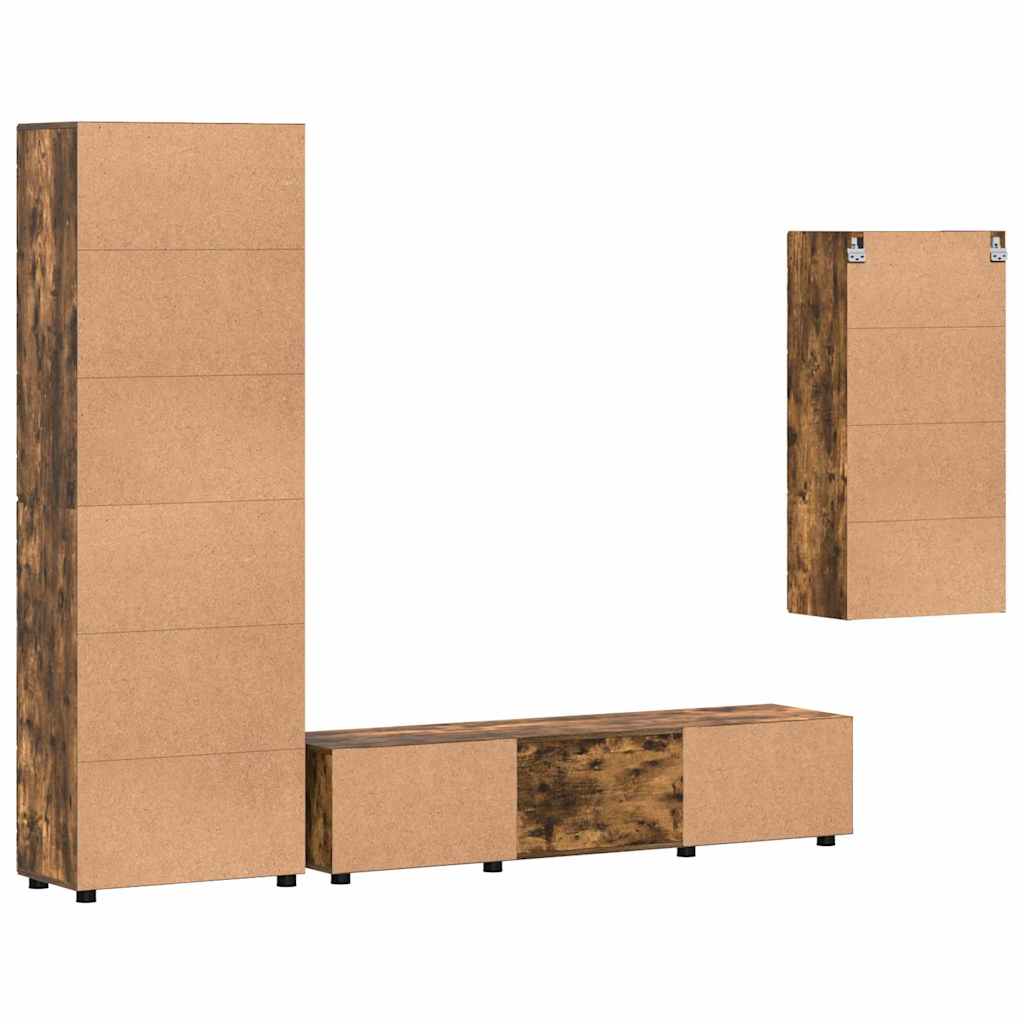 Set TV komoda FLORIN 3 pcs Dimljeni hrast Konstruirano drvo