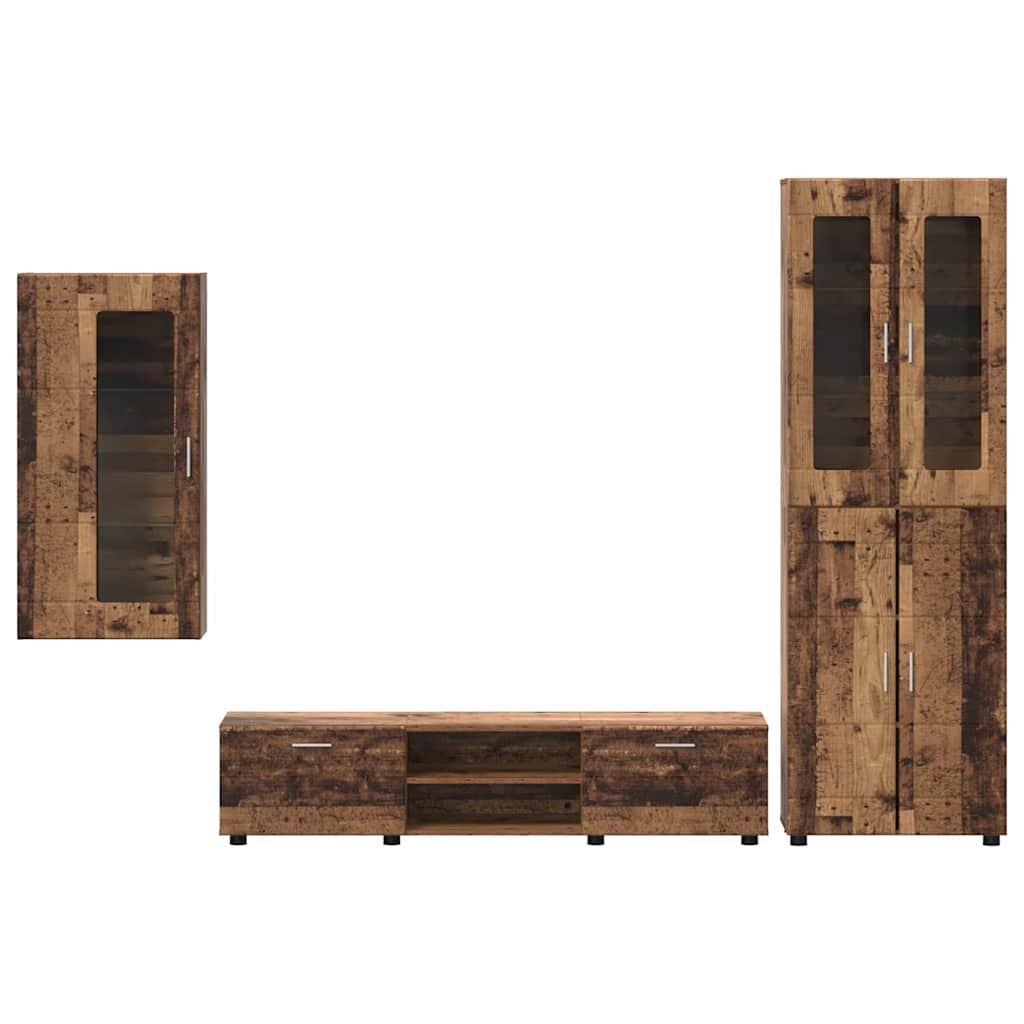 Set TV komoda Zidne FLORIN 3 pcs Staro drvo Konstruirano drvo