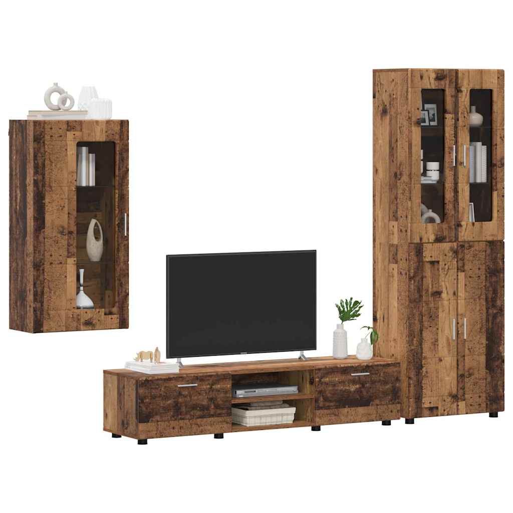 Set TV komoda Zidne FLORIN 3 pcs Staro drvo Konstruirano drvo