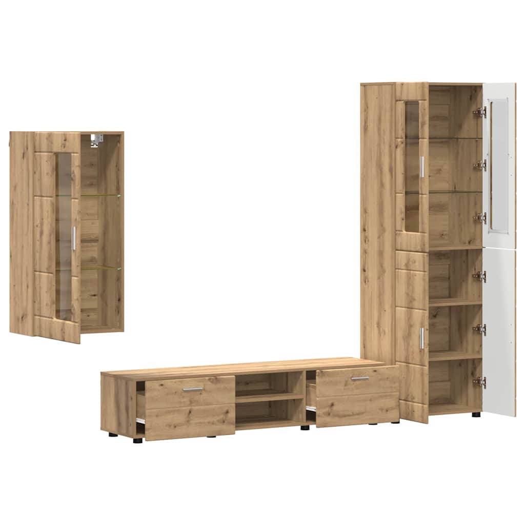 Set TV komoda FLORIN 3 pcs Umjetnički hrast Konstruirano drvo