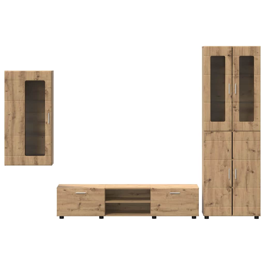 Set TV komoda FLORIN 3 pcs Umjetnički hrast Konstruirano drvo
