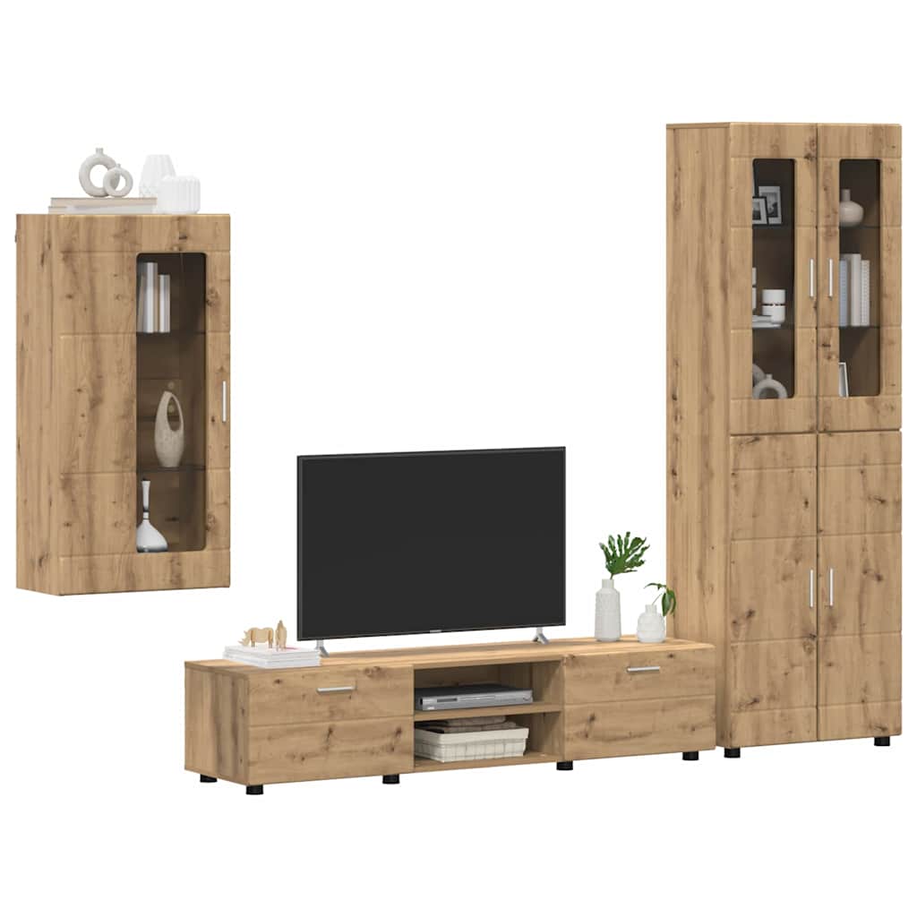 Set TV komoda FLORIN 3 pcs Umjetnički hrast Konstruirano drvo