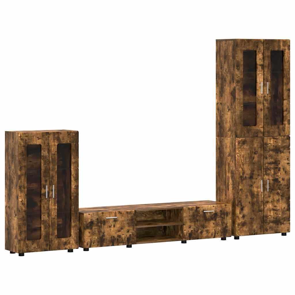 Set TV komoda FLORIN 3 pcs Dimljeni hrast Konstruirano drvo