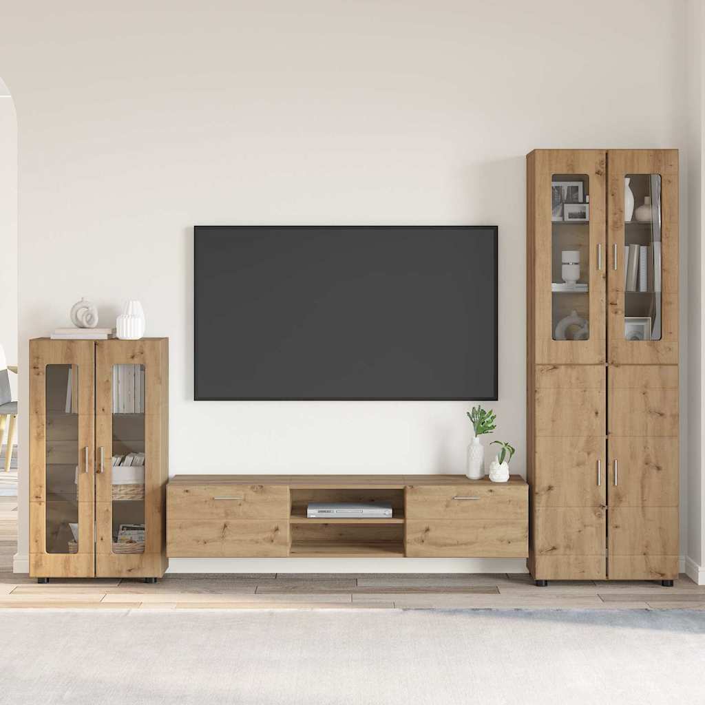 Set TV komoda FLORIN 3 pcs Umjetnički hrast Konstruirano drvo