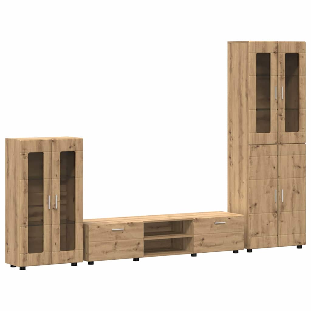 Set TV komoda FLORIN 3 pcs Umjetnički hrast Konstruirano drvo