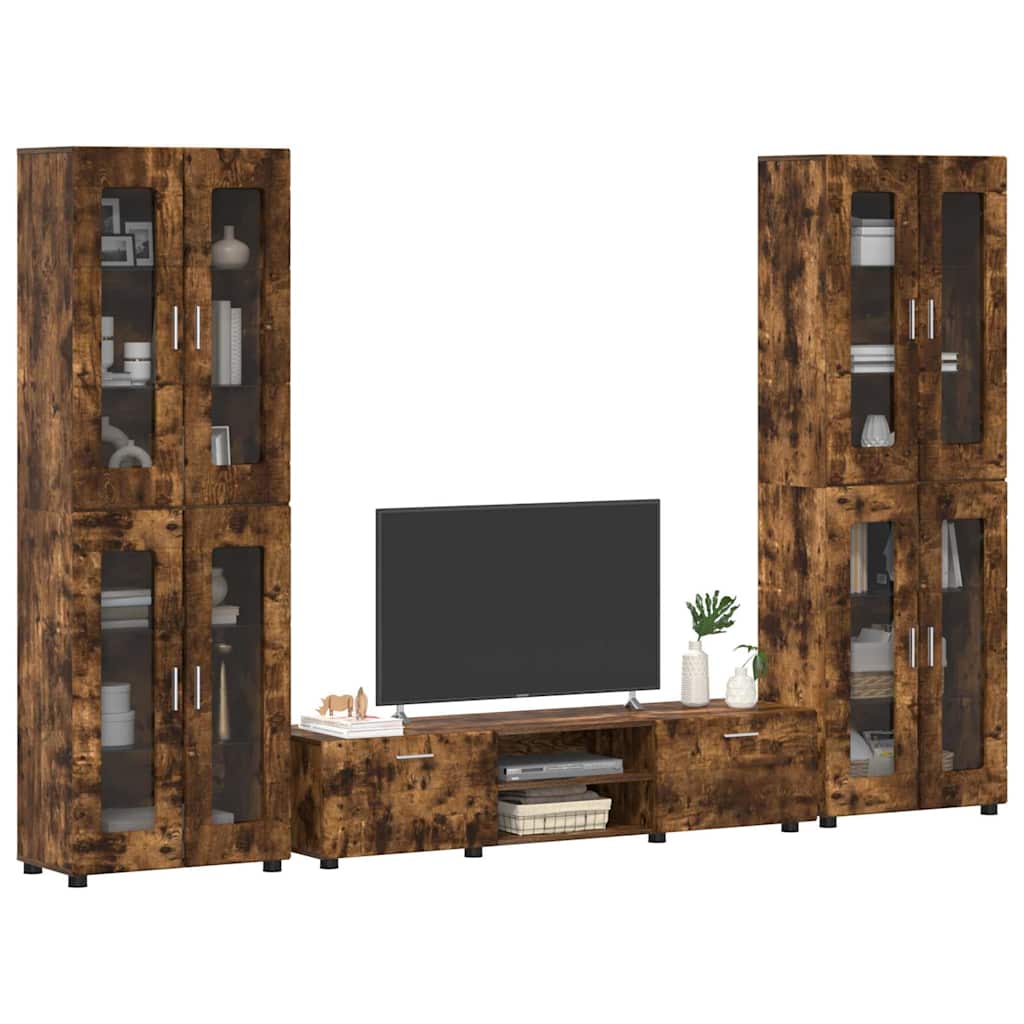 Set TV komoda FLORIN 3 pcs Dimljeni hrast Konstruirano drvo