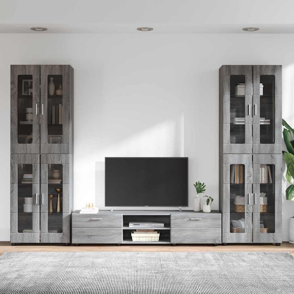 Set TV komoda FLORIN 3 pcs Siva Sonoma Konstruirano drvo