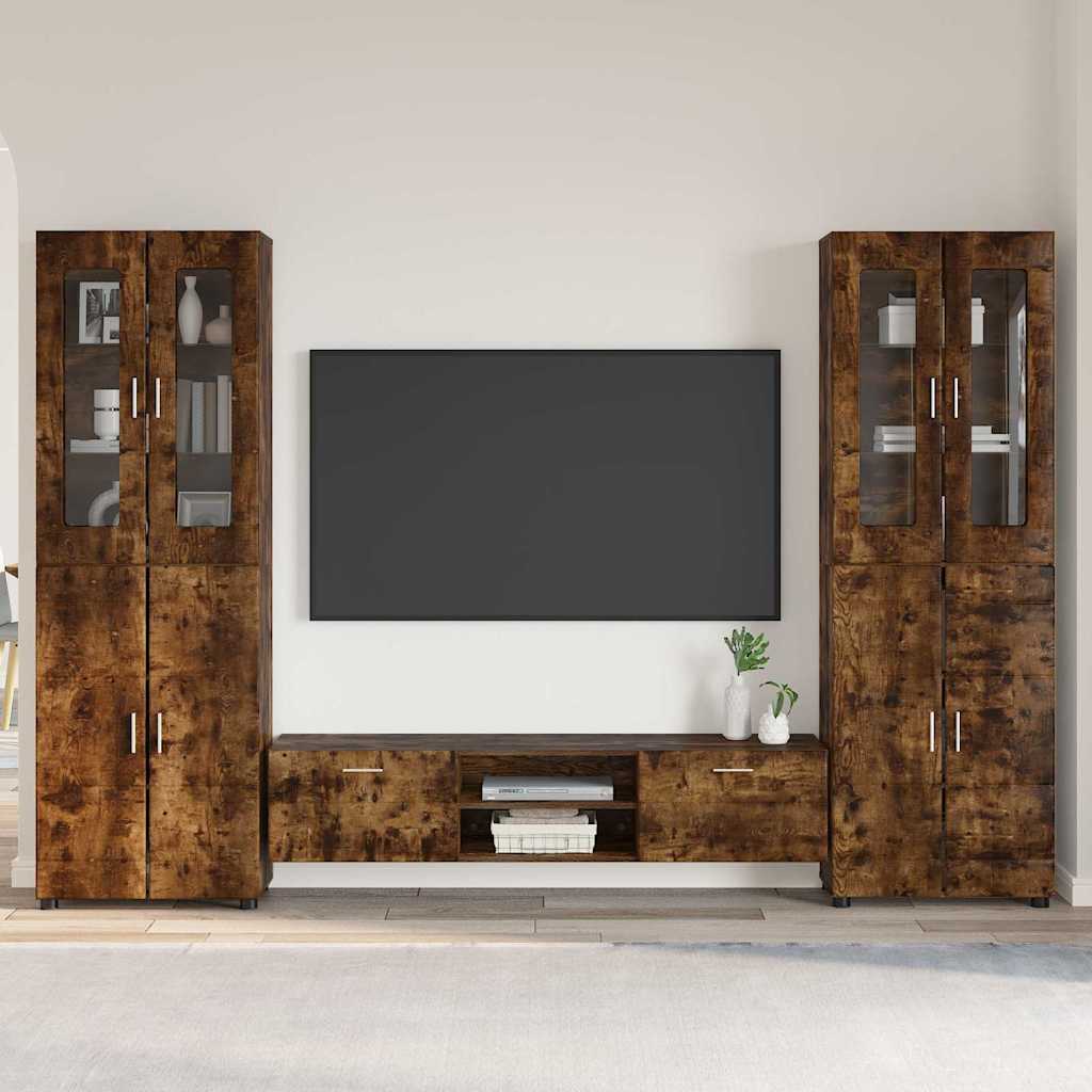 Set TV komoda FLORIN 3 pcs Dimljeni hrast Konstruirano drvo