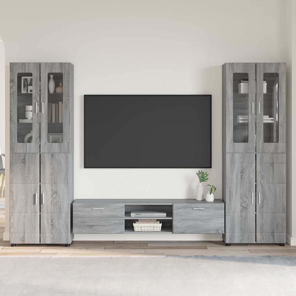Set TV komoda FLORIN 3 pcs Siva Sonoma Konstruirano drvo