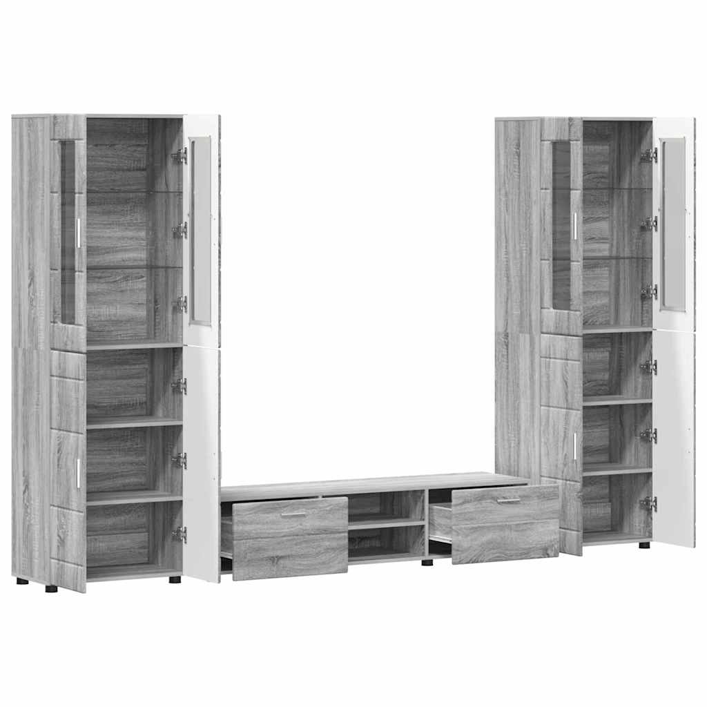 Set TV komoda FLORIN 3 pcs Siva Sonoma Konstruirano drvo