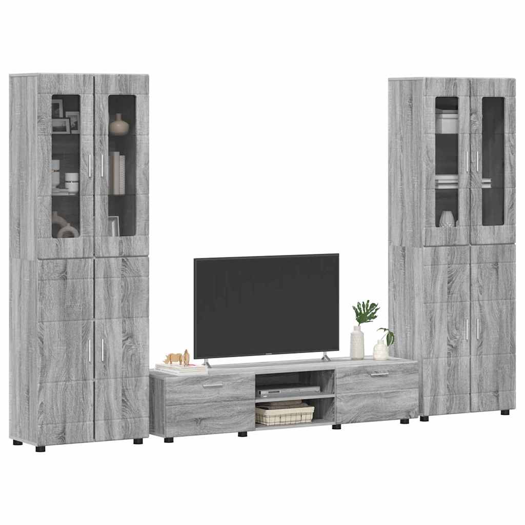 Set TV komoda FLORIN 3 pcs Siva Sonoma Konstruirano drvo