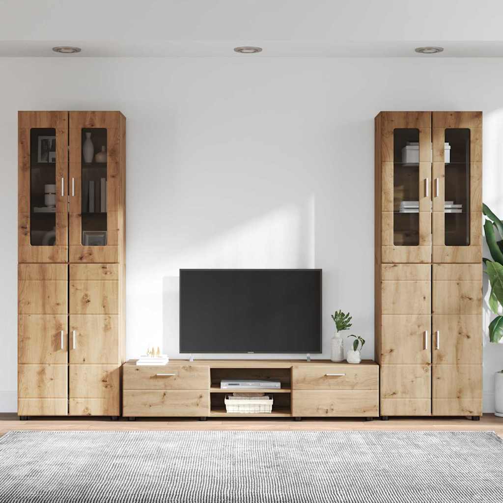 Set TV komoda FLORIN 3 pcs Umjetnički hrast Konstruirano drvo