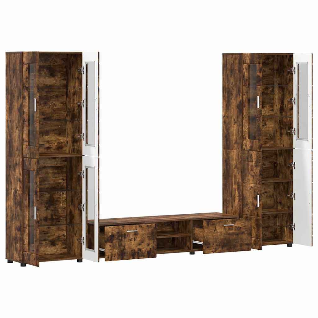 Set TV komoda FLORIN 3 pcs Dimljeni hrast Konstruirano drvo