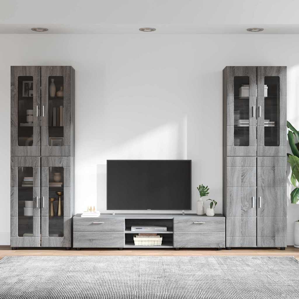 Set TV komoda FLORIN 3 pcs Siva Sonoma Konstruirano drvo
