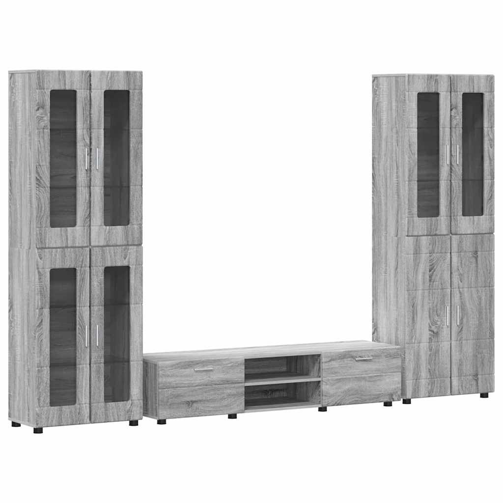 Set TV komoda FLORIN 3 pcs Siva Sonoma Konstruirano drvo