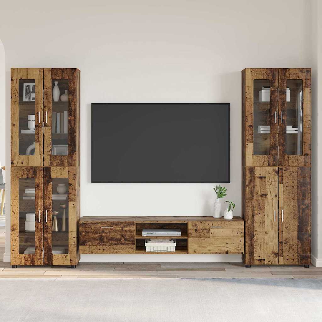 Set TV komoda FLORIN 3 pcs Staro drvo Konstruirano drvo
