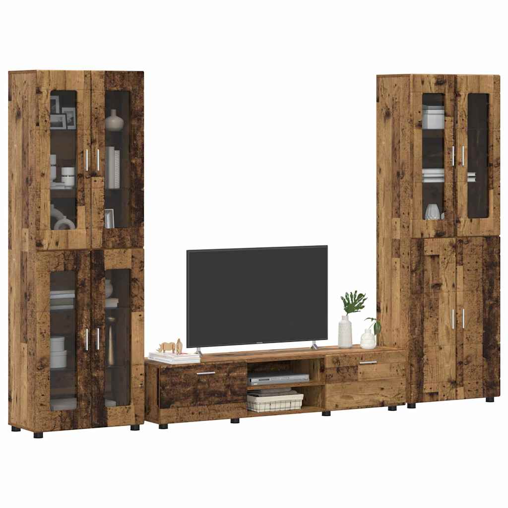 Set TV komoda FLORIN 3 pcs Staro drvo Konstruirano drvo