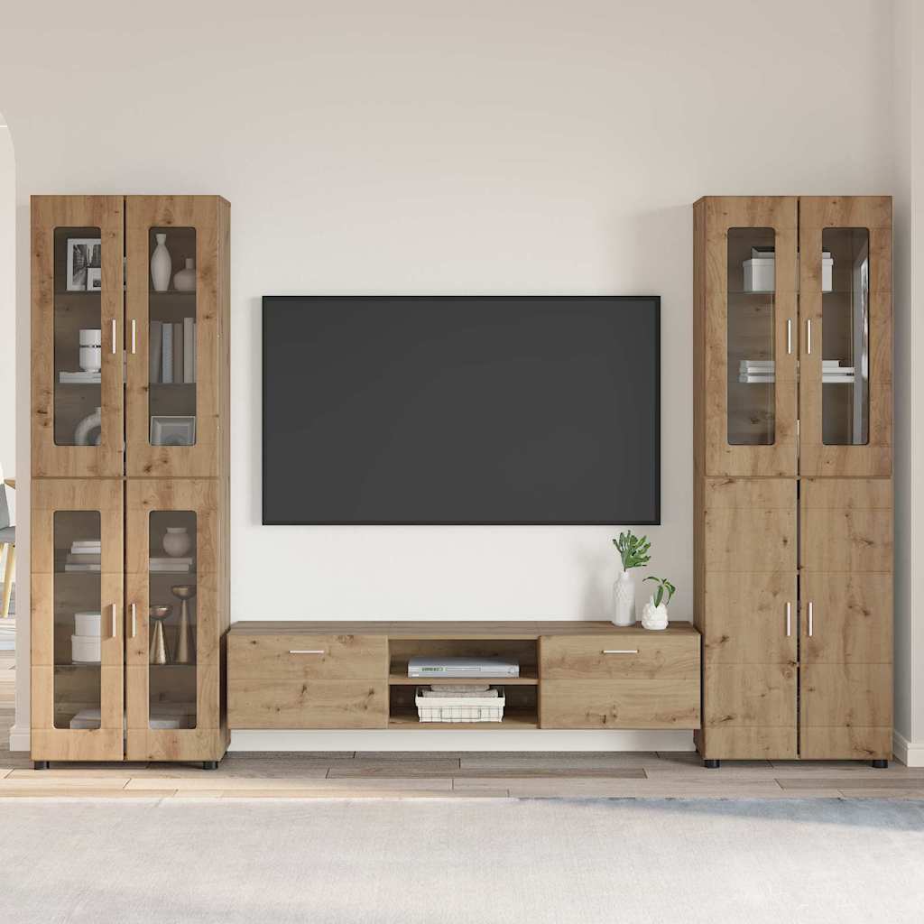 Set TV komoda FLORIN 3 pcs Umjetnički hrast Konstruirano drvo