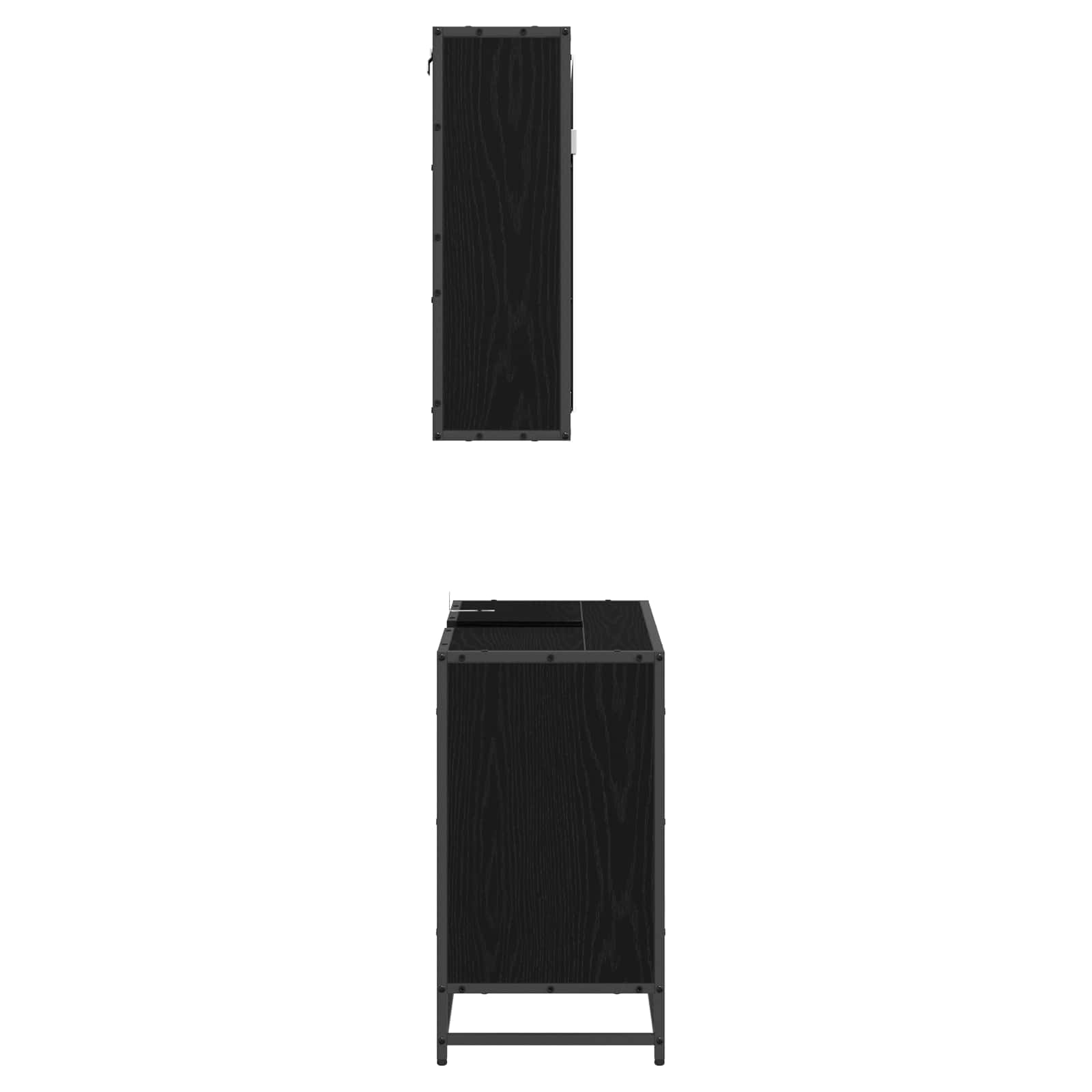 Set namještaja za kupaonicu 2 pcs Crni hrast Konstruirano drvo