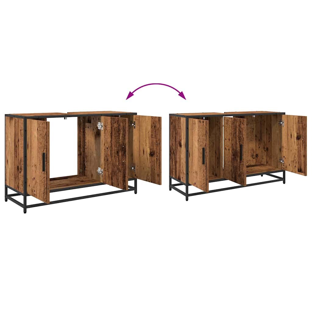 Set namještaja za kupaonicu 4 pcs Staro drvo Konstruirano drvo