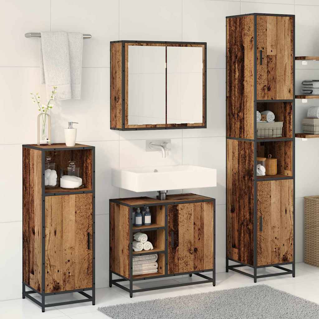 Set namještaja za kupaonicu 3 pcs Staro drvo Konstruirano drvo