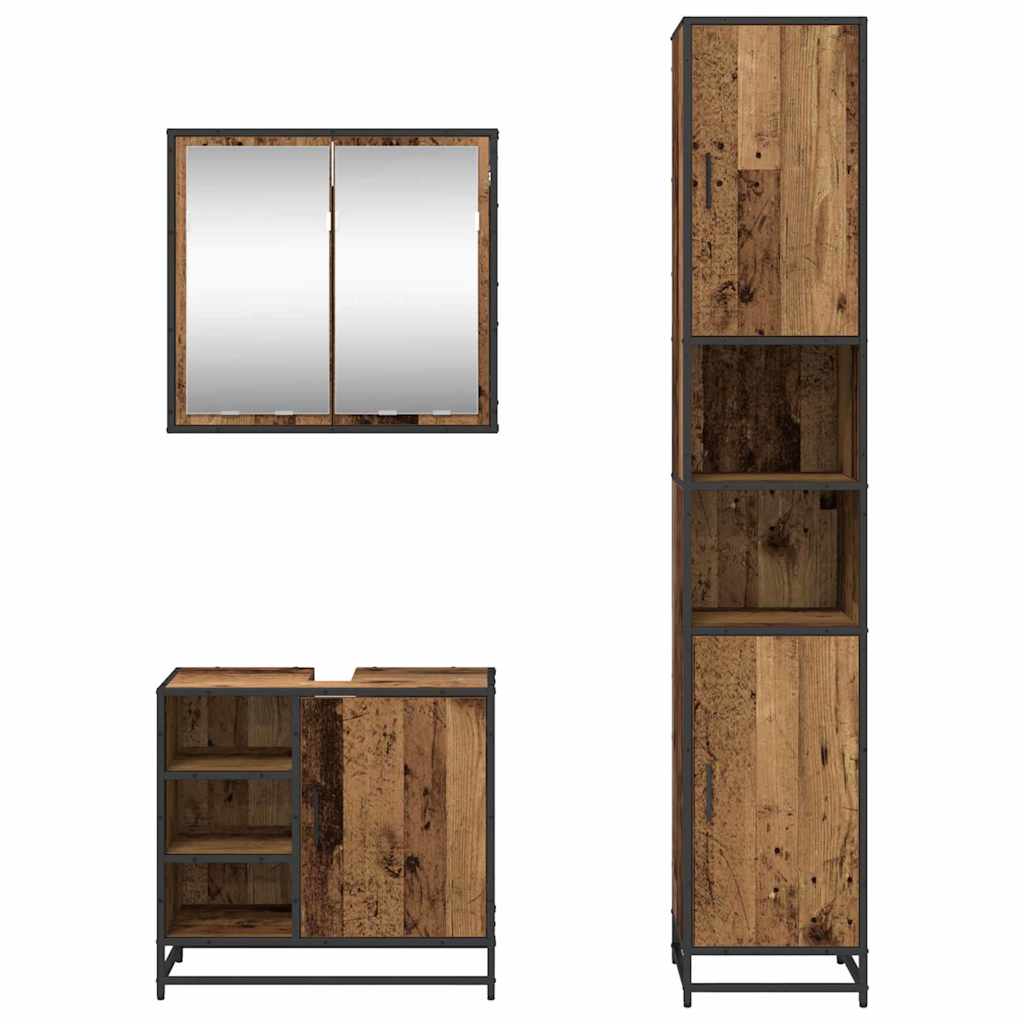 Set namještaja za kupaonicu 3 pcs Staro drvo Konstruirano drvo