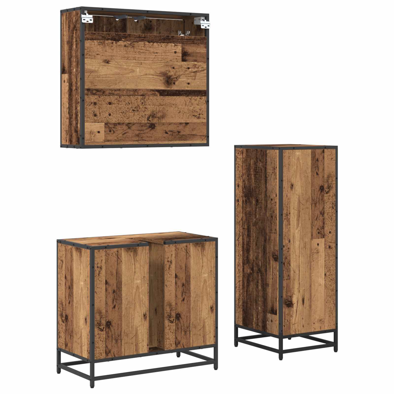 Set namještaja za kupaonicu 3 pcs Staro drvo Konstruirano drvo