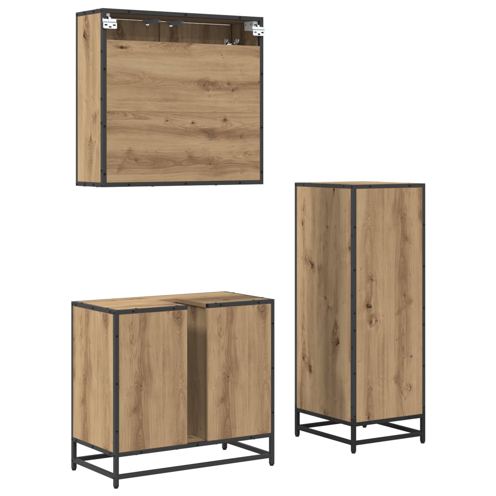 Set namještaja za kupaonicu s ladicama 3 pcs Umjetnički hrast