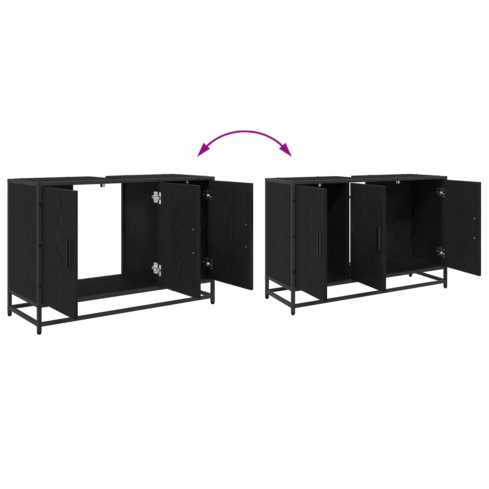 Set namještaja za kupaonicu 2 pcs Crni hrast Konstruirano drvo