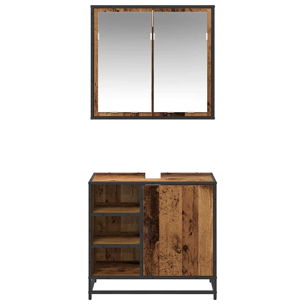 Set namještaja za kupaonicu 2 pcs Staro drvo Konstruirano drvo