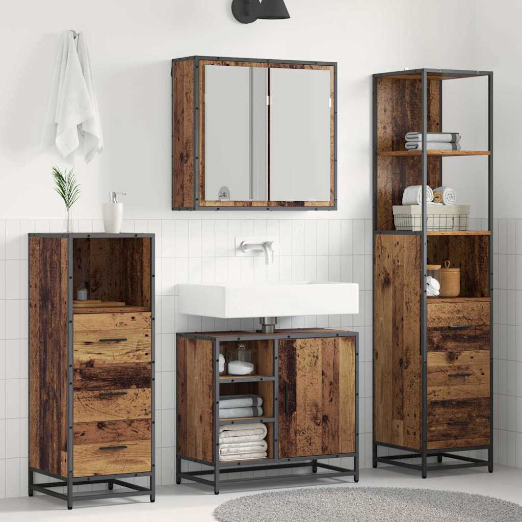Set namještaja za kupaonicu 3 pcs Staro drvo Konstruirano drvo