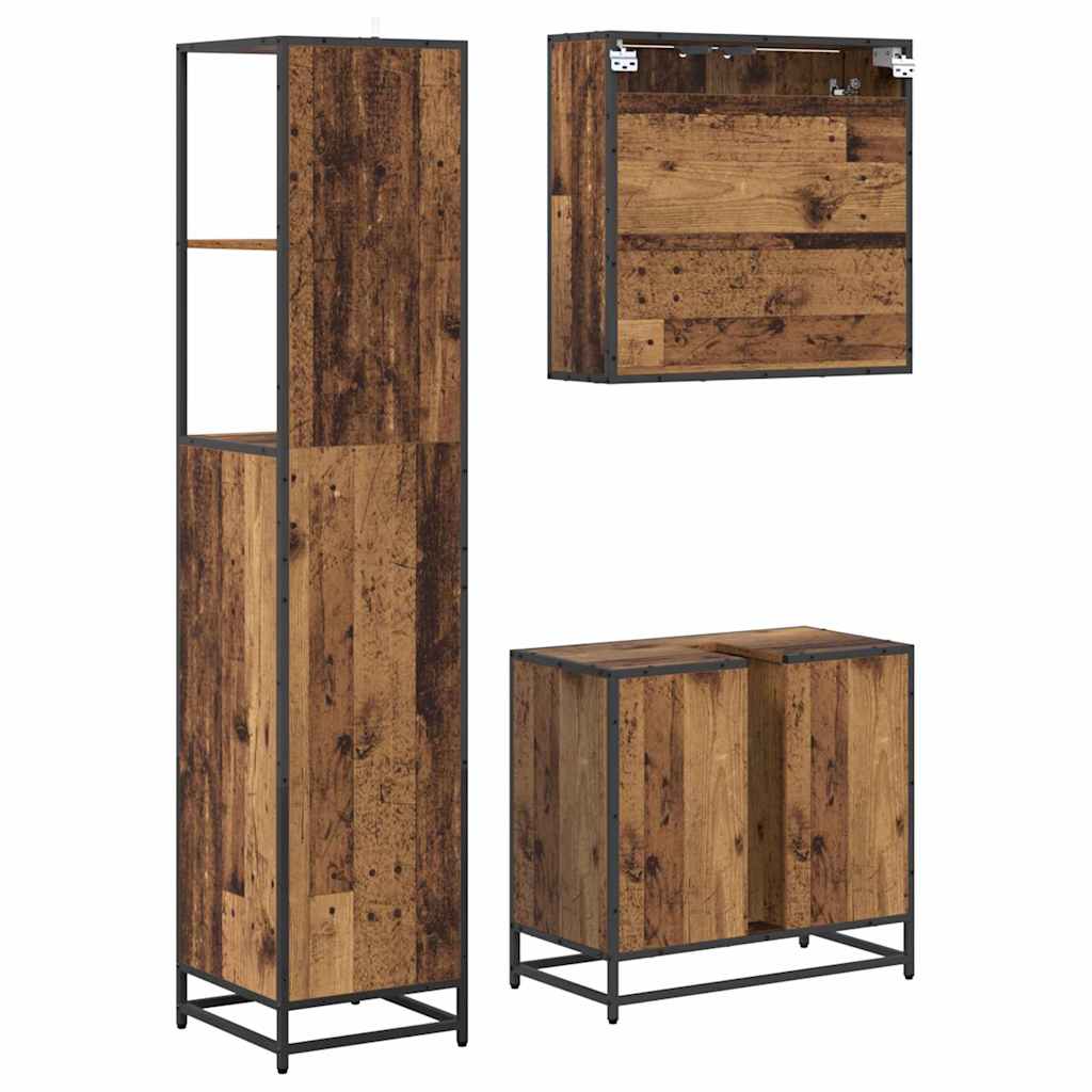 Set namještaja za kupaonicu 3 pcs Staro drvo Konstruirano drvo