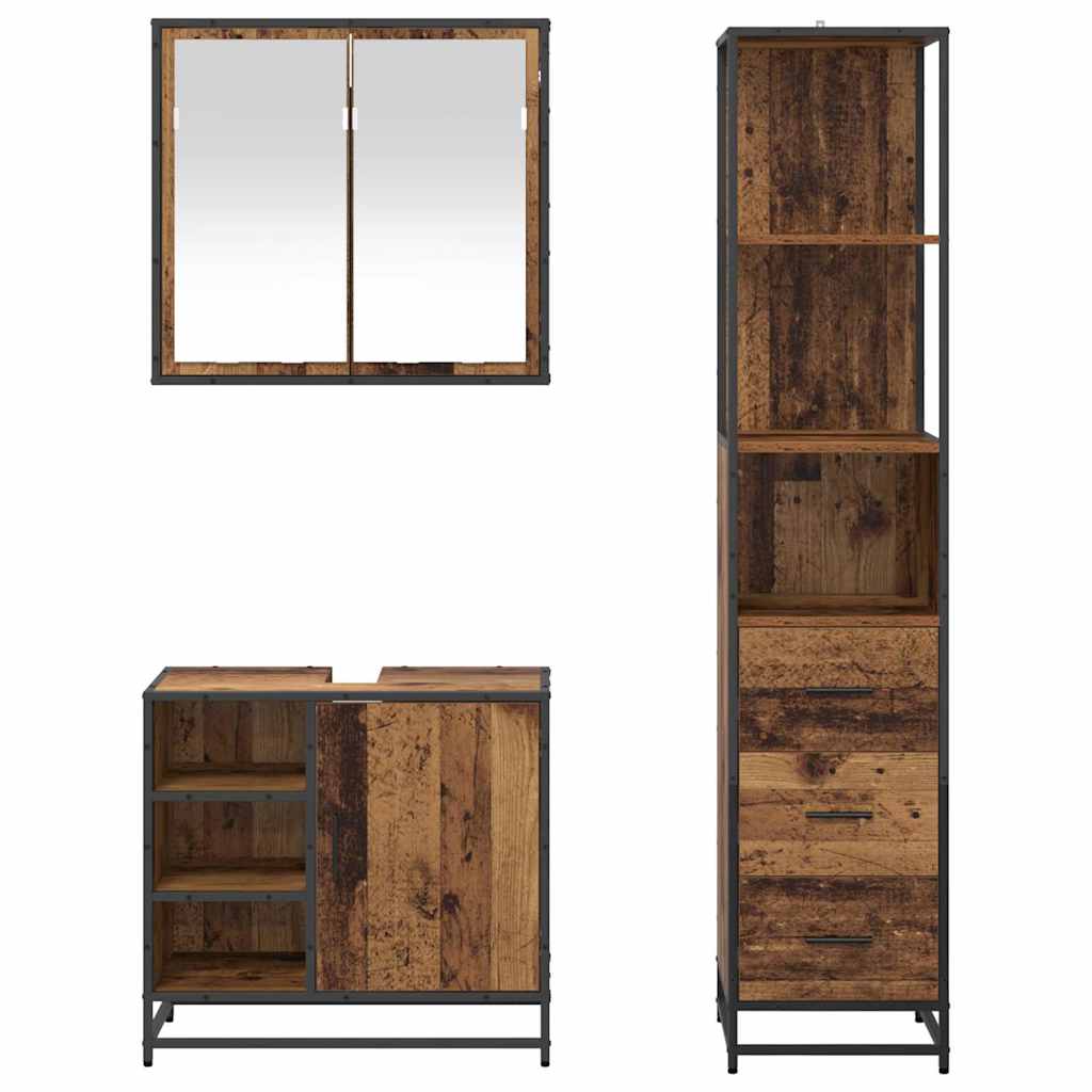 Set namještaja za kupaonicu 3 pcs Staro drvo Konstruirano drvo