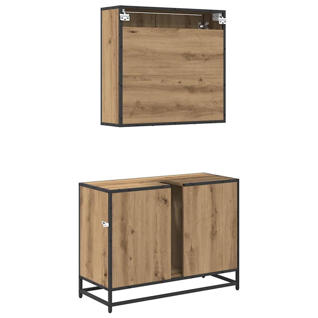 Set namještaja za kupaonicu s ladicama 2 pcs Umjetnički hrast
