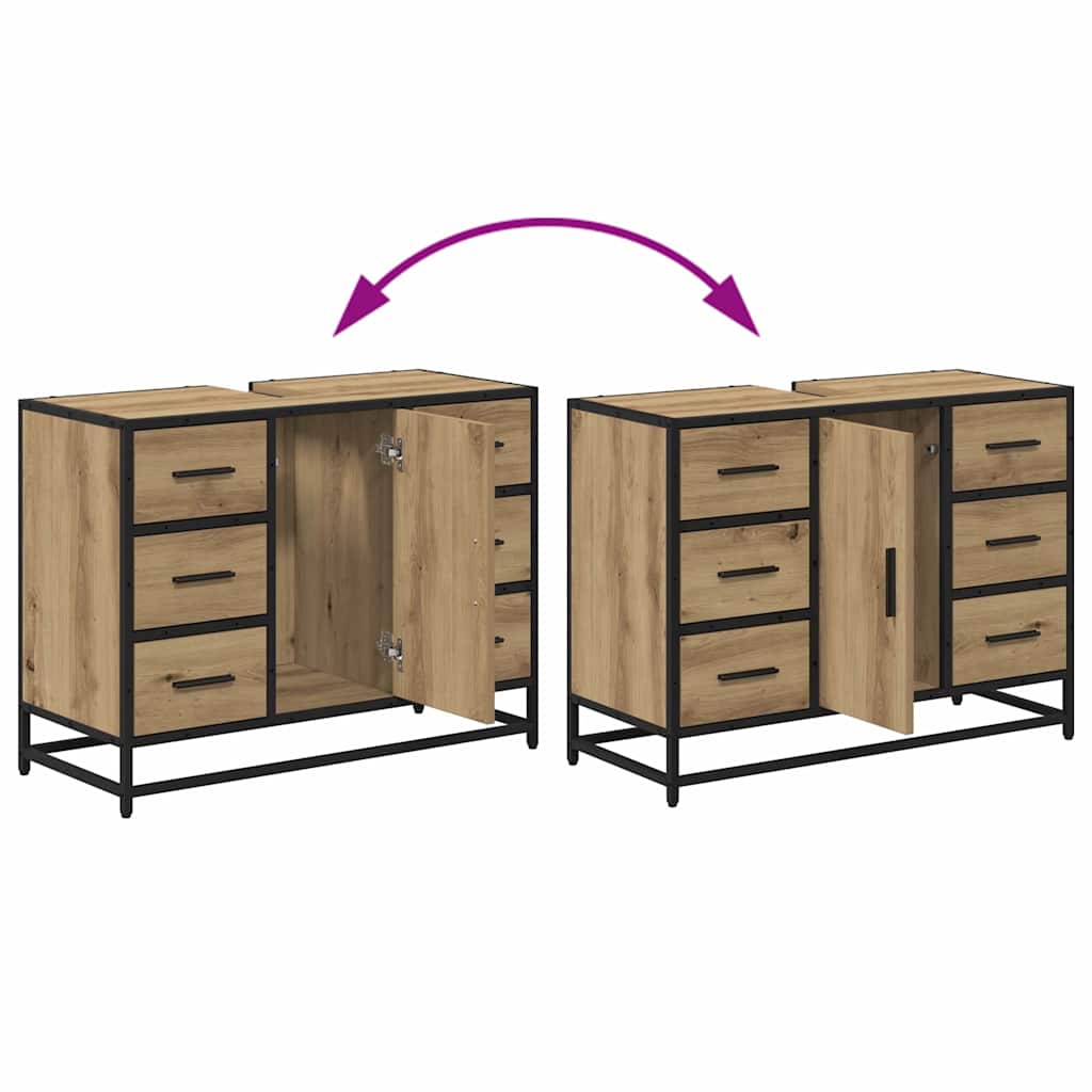 Set namještaja za kupaonicu s ladicama 2 pcs Umjetnički hrast