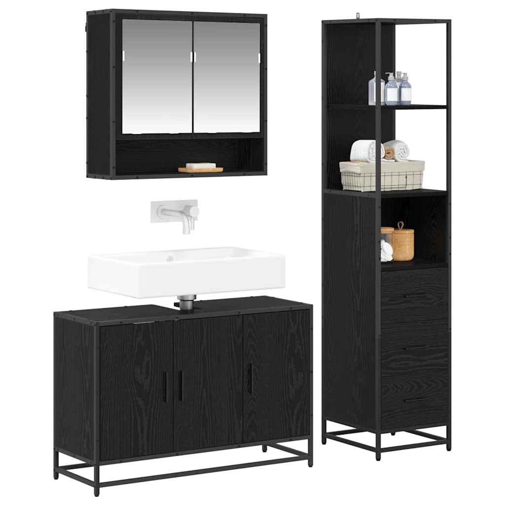 Set namještaja za kupaonicu 3 pcs Staro drvo Konstruirano drvo