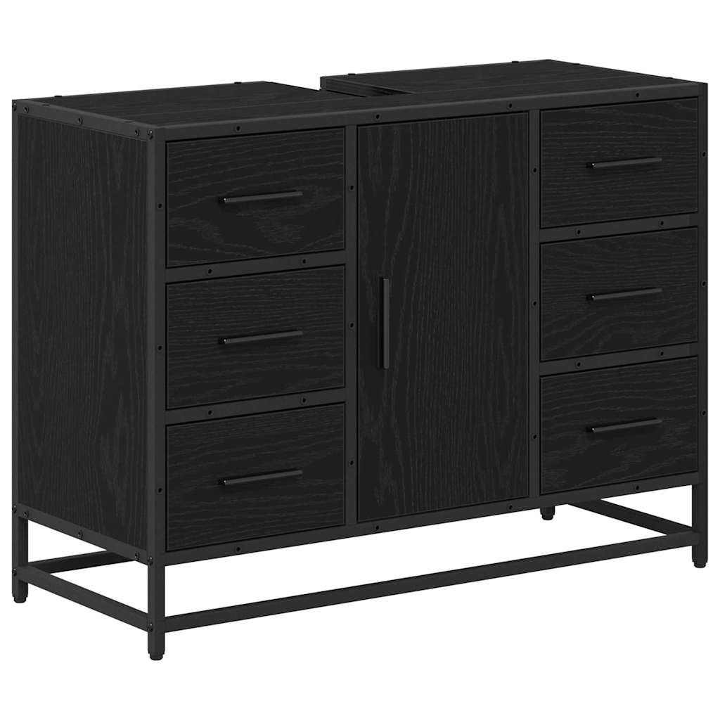 Set namještaja za kupaonicu 4 kom. Crni hrast 80 x 33 x 60 cm