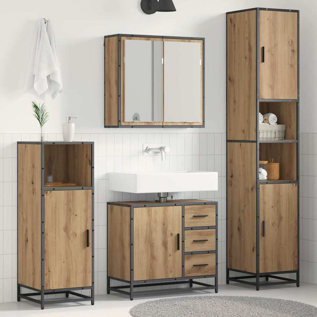 Set namještaja za kupaonicu s ladicama 3 pcs Umjetnički hrast