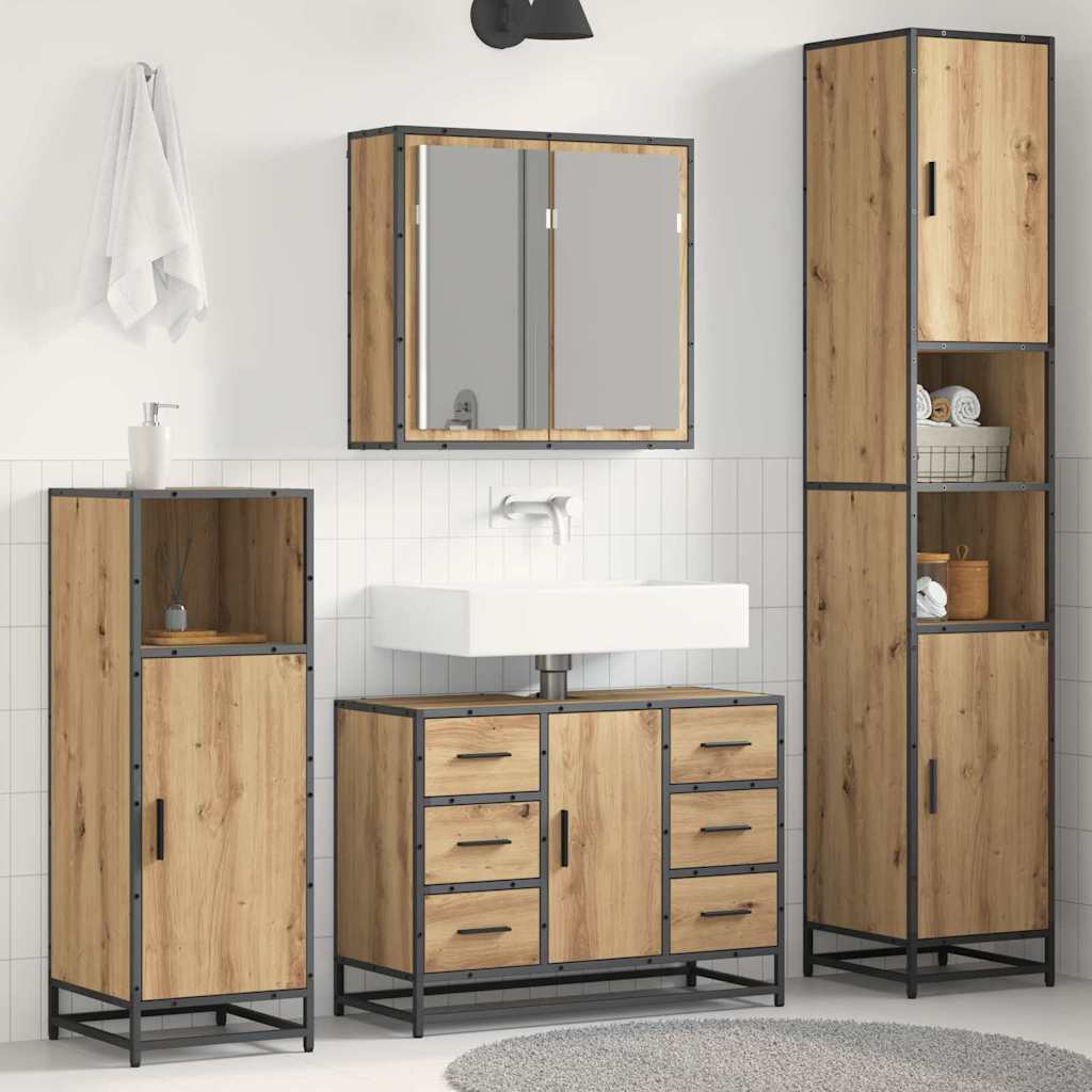 Set namještaja za kupaonicu s ladicama 3 pcs Umjetnički hrast