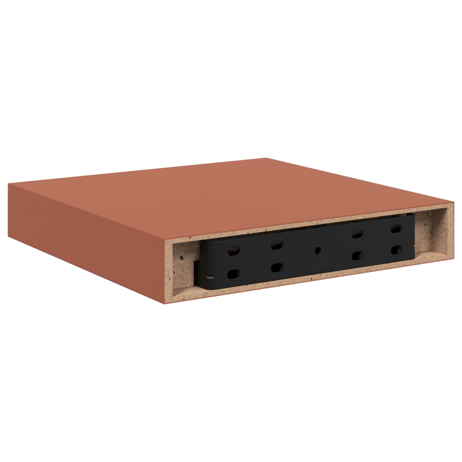 Polica na zidu 2 pcs Crvena 23 x 23,5 x 4 cm Konstruirano drvo
