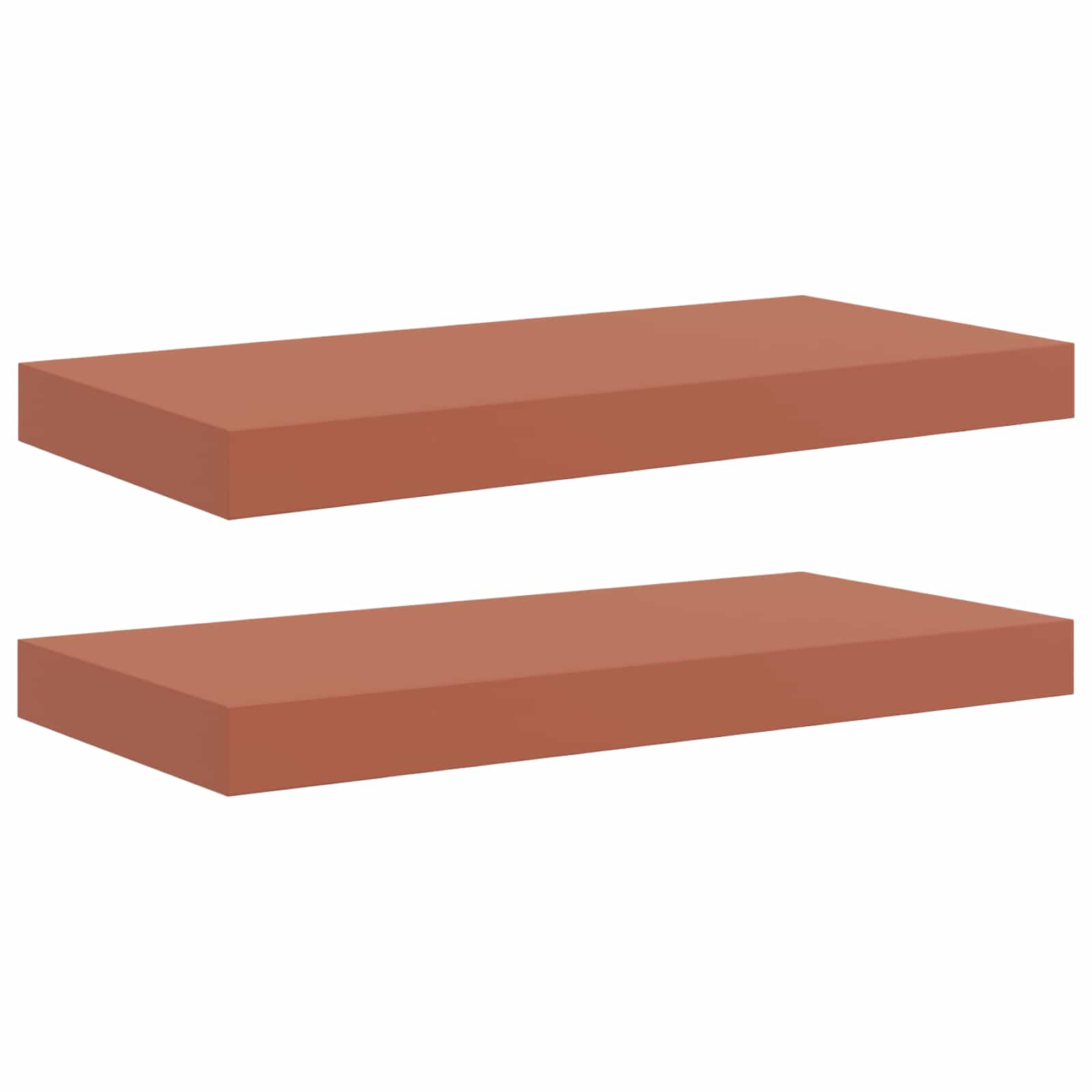 Polica na zidu 2 pcs Crvena 50 x 23 x 4 cm Konstruirano drvo