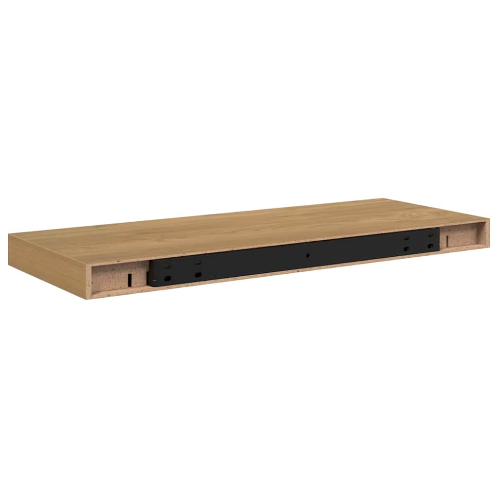 Polica na zidu 2 pcs Smeđa 60 x 23 x 4 cm Konstruirano drvo