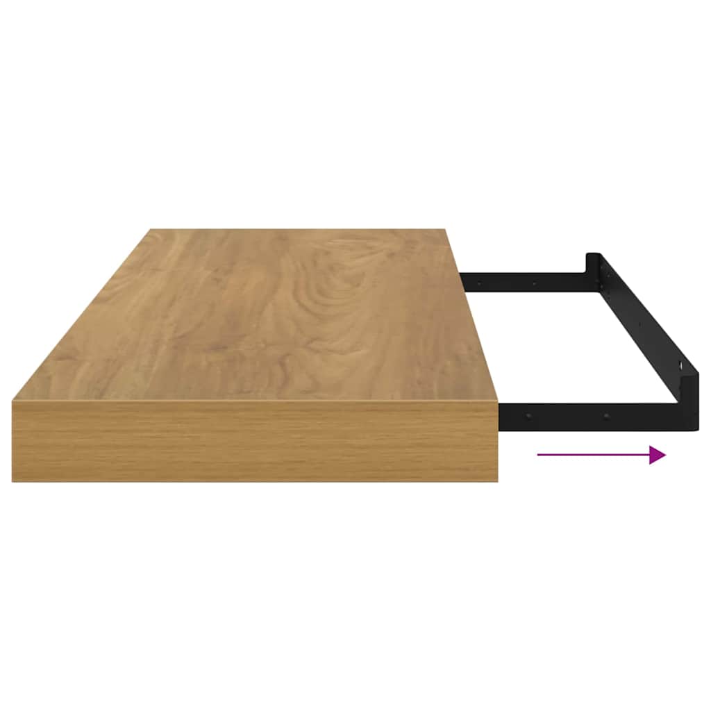 Polica na zidu 2 pcs Smeđa 60 x 23 x 4 cm Konstruirano drvo