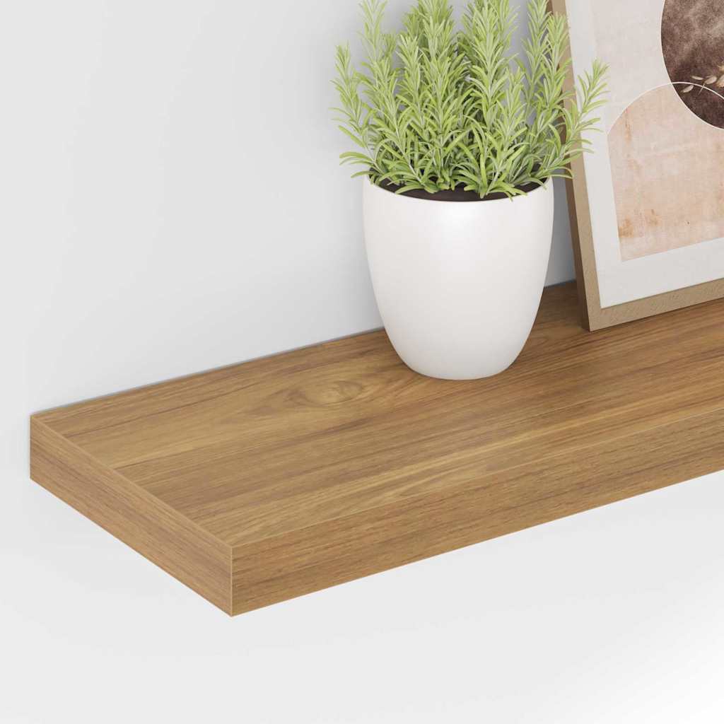 Polica na zidu 2 pcs Smeđa 80 x 23,5 x 4 cm Konstruirano drvo